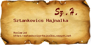 Sztankovics Hajnalka névjegykártya
